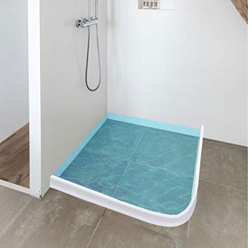 Junta flexible de silicona para el suelo de la ducha o el baño para hacer que el agua que fluye por el suelo cambie de dirección (varios tamaños) (110 cm, transparente)
